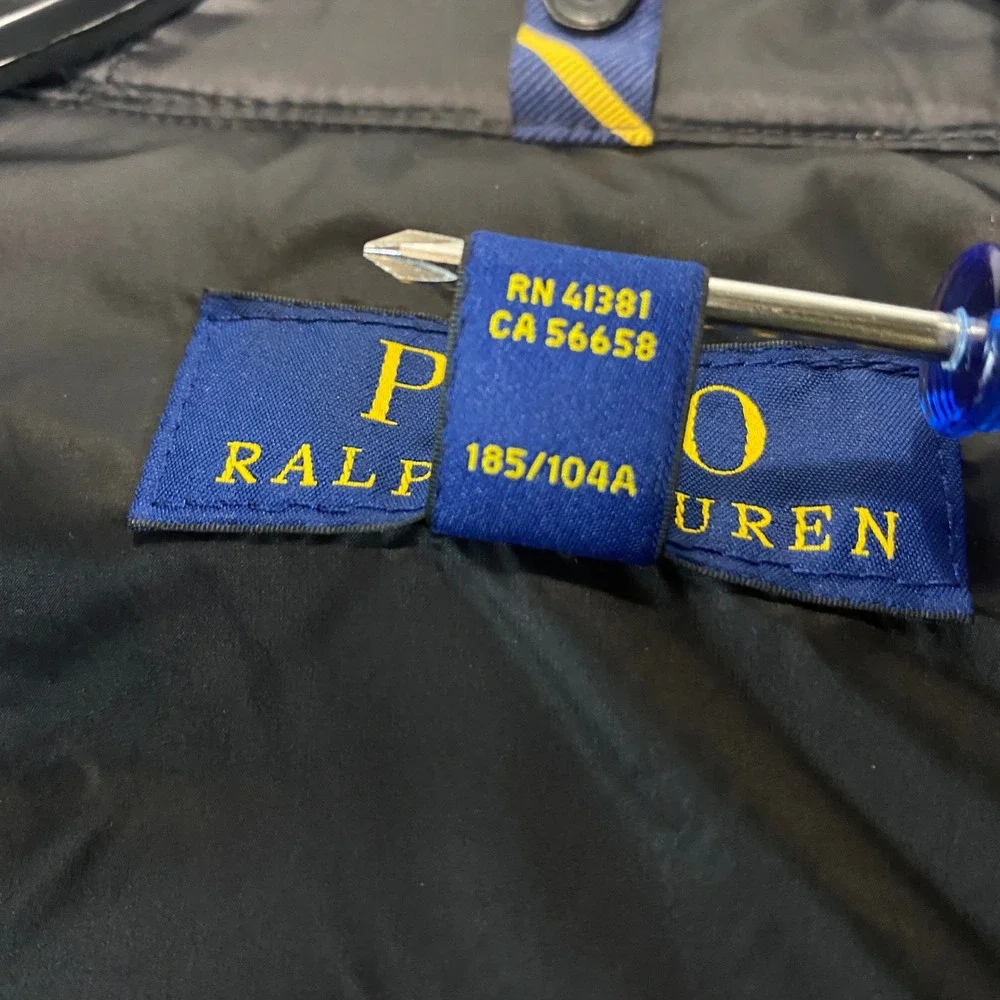 Polo Ralph Lauren Goose Down Puffer Vest Full Zip Quilted Black Pony Men Size XL